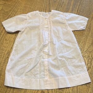Light Pink Baby Gown Cotton Nightgown - Classic Short Sleeve Vintage